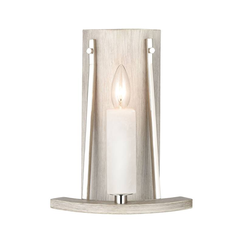 Elk Home White Stone Polished Nickel Metal 1 Light Sconce