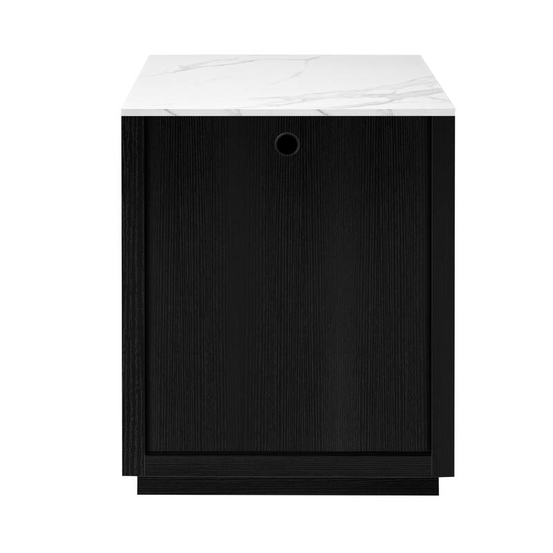 Kitchen Island with 2 Drawers and 2 Side Open Shelves