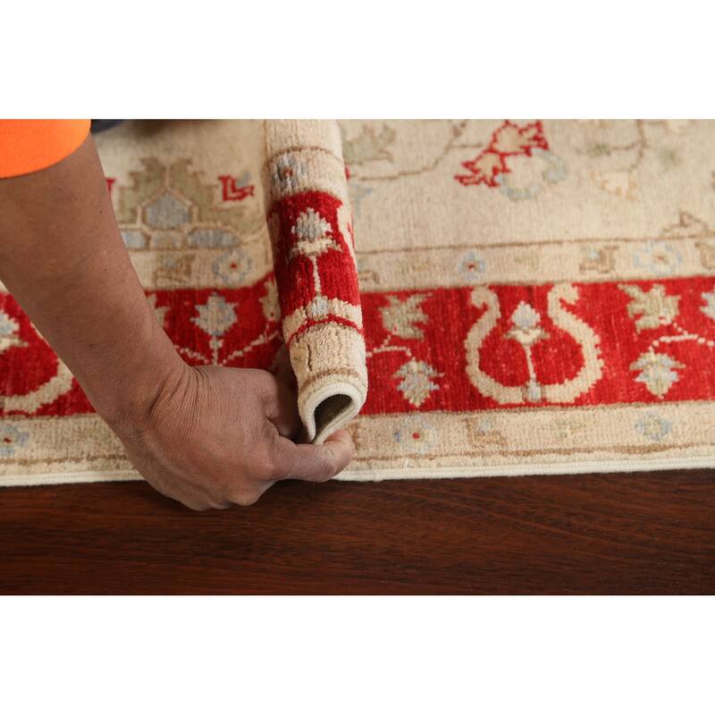 Vegetable Dye Peshawar Chobi Wool Runner Rug Handmade Oriental Carpet - 2'9" x 9'8"