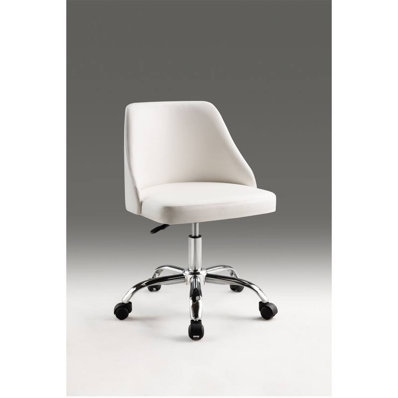 office chair with chrome base - White/Silver