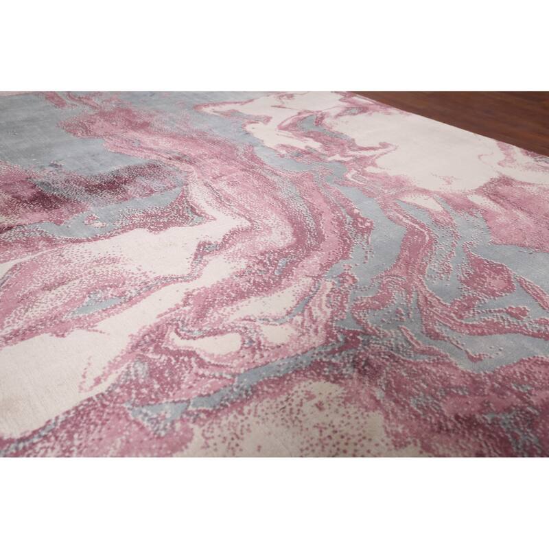 Contemporary Abstract Indian Area Rug Handmade Wool Carpet - 5'1"x 8'0"