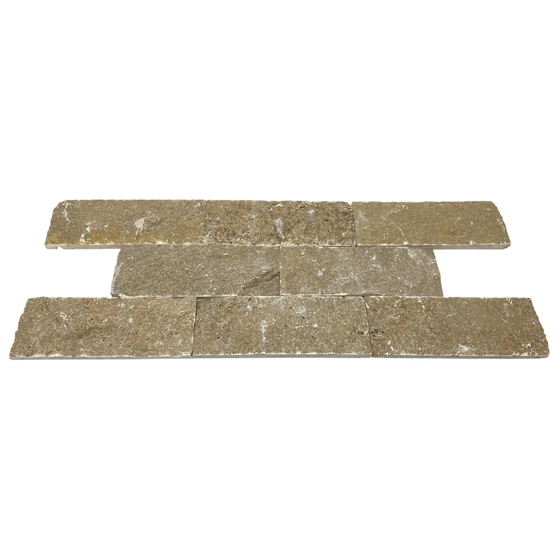 Tuscany Brown Travertine 3" x 8" Split Face Tile
