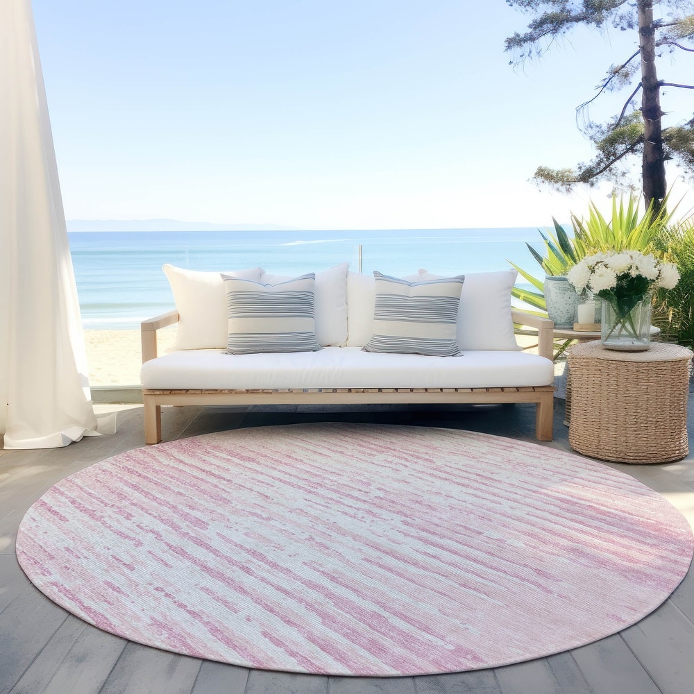 Machine Washable Indoor/ Outdoor Ombre Chantille Abstract Rug