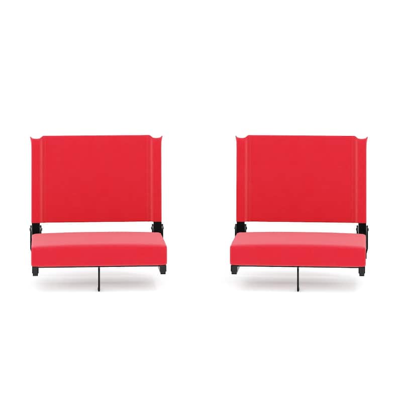 Padded Stadium Chairs with Handles and Bleacher Hooks (Set of 2) - 14"D x 18"W x 18"H