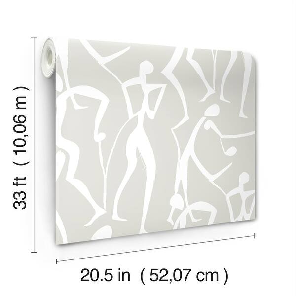 York Wallcoverings Joyful Dancers Lichen Grey Wallpaper