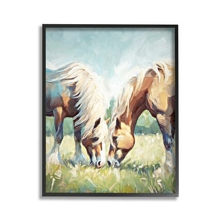 Stupell Country Horses Grazing Framed Giclee Art Design By Ramona ...