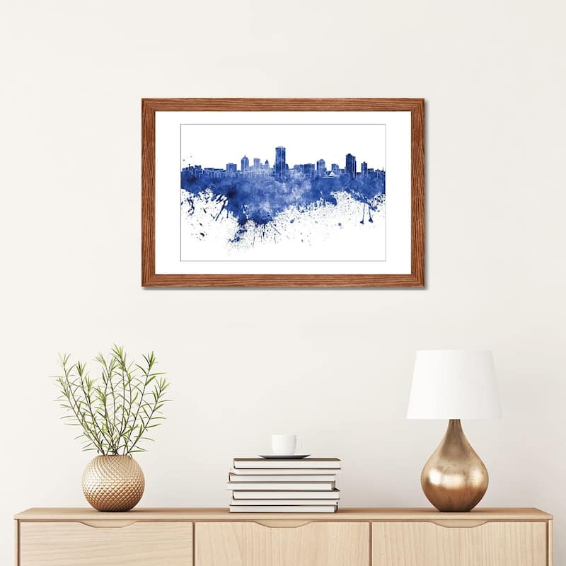 iCanvas "Milwaukee Skyline In Blue" by Paul Rommer