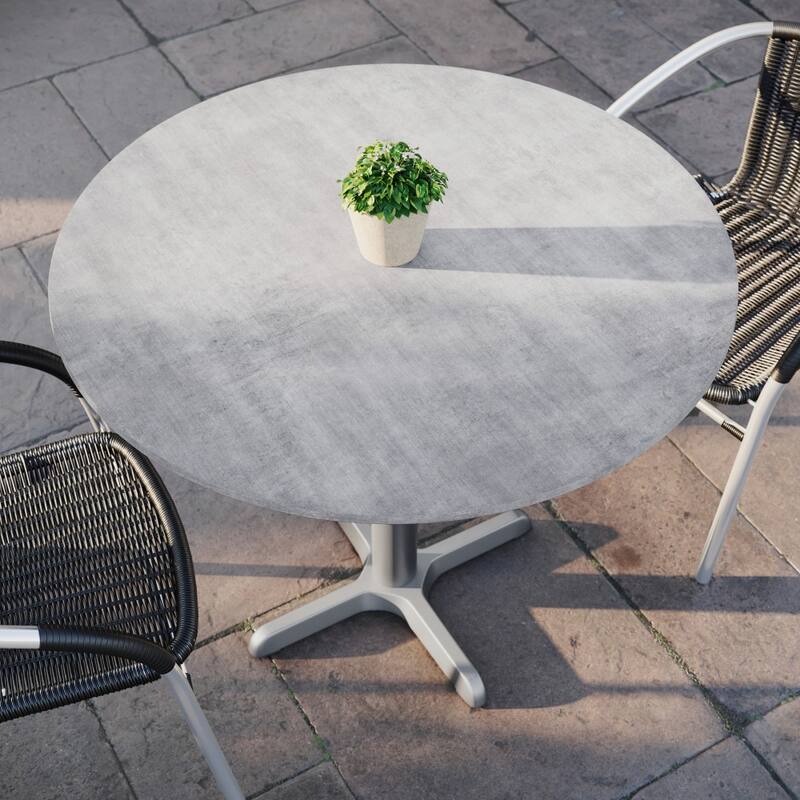 Commercial All-Weather HPL Tabletop with Crisscross Base