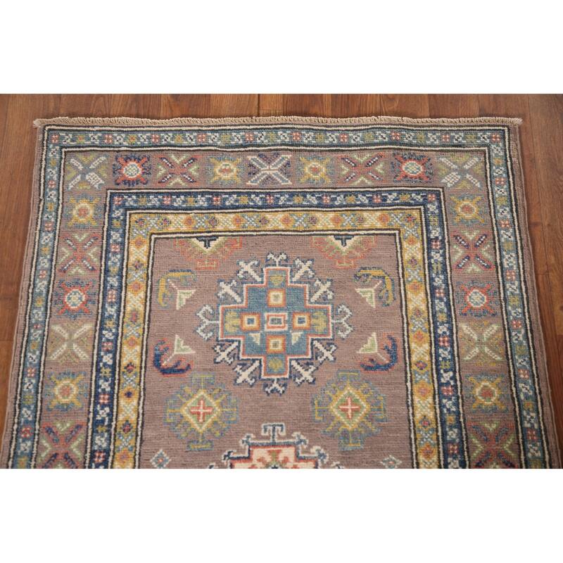 Kazak Accent Rug Hand-Knotted Wool Carpet - 2'7" x 4'2"