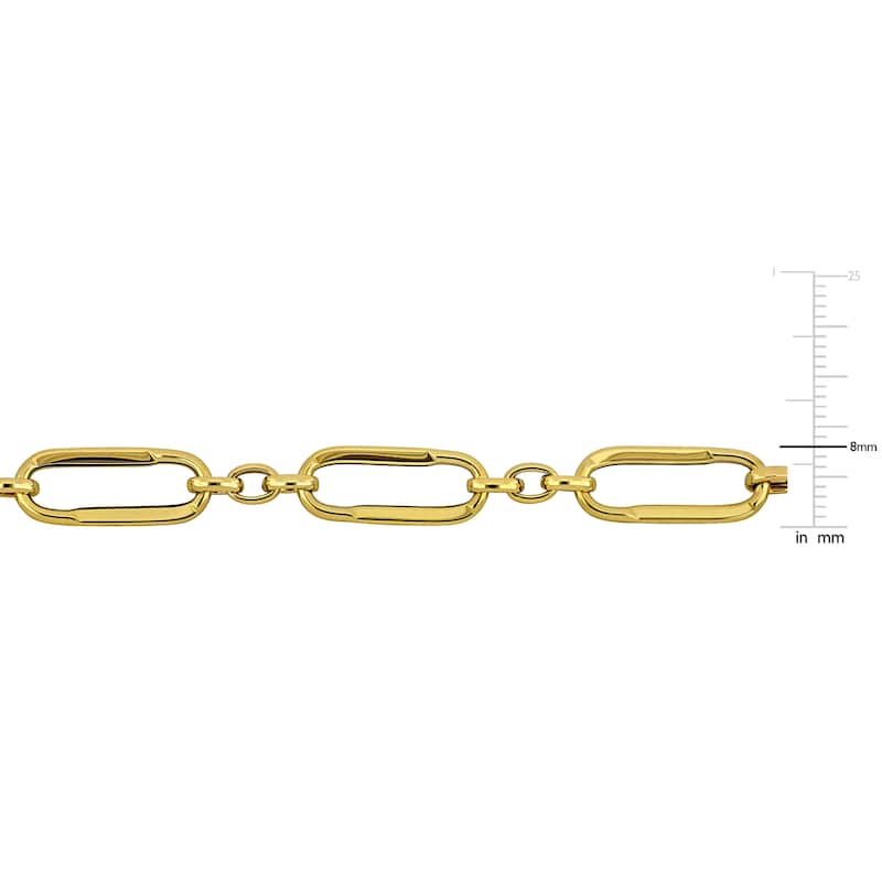 Miadora 8mm Oval Link Bracelet 14K Yellow Gold-7.5 in