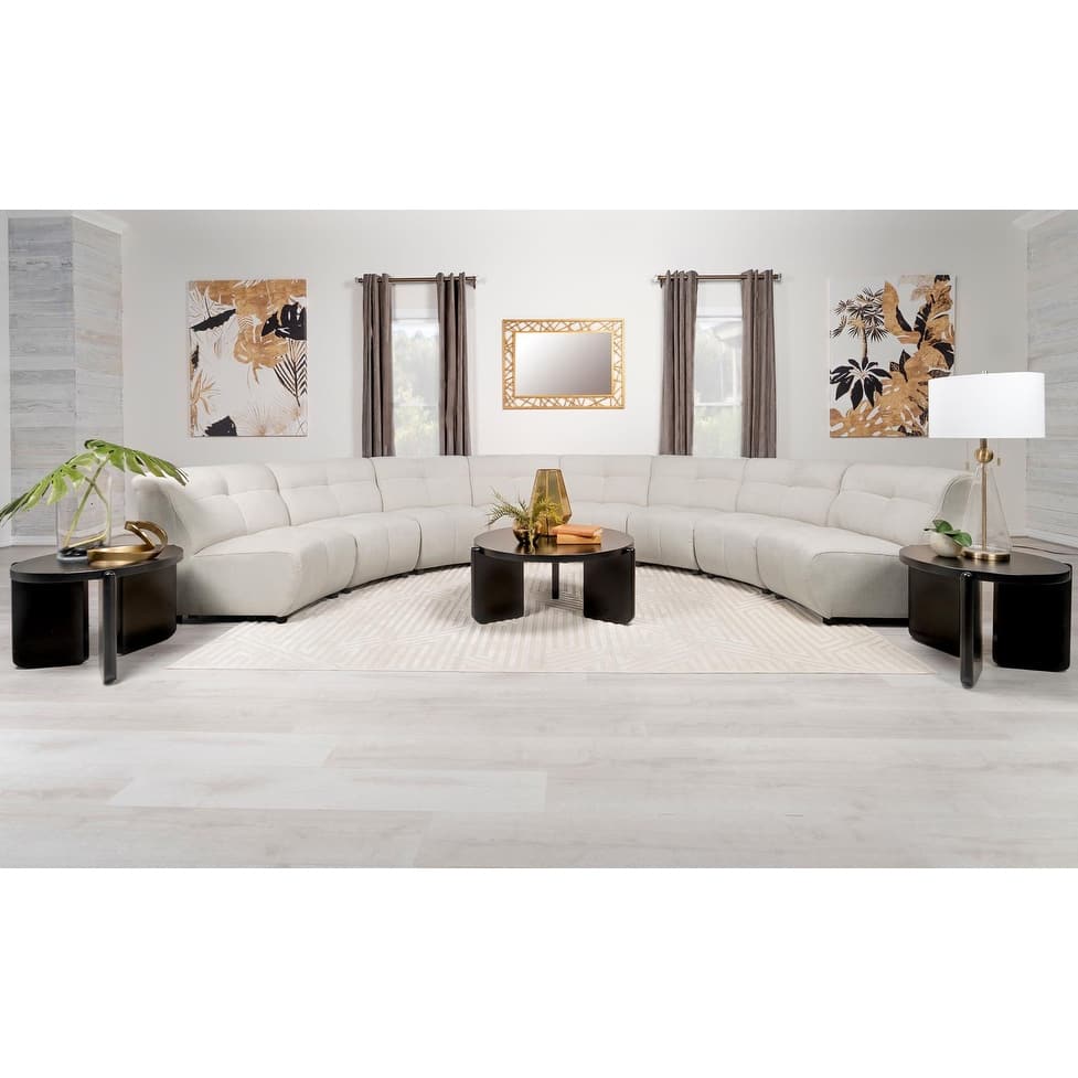 Sycamore Ivory 8-piece Upholstered Curved Modular Sectional Sofa