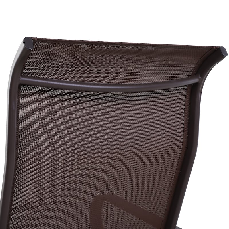 Outsunny Single Glider Brown Mesh Rocking Chair