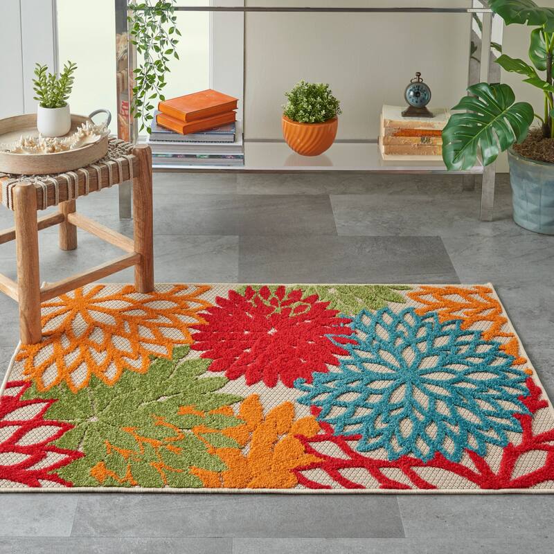 Nourison Aloha Floral Modern Indoor/Outdoor Area Rug