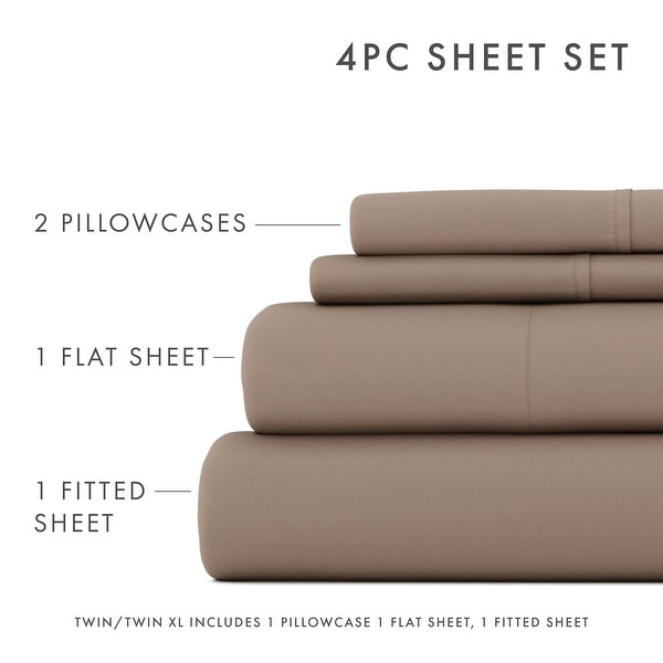 22-inch Extra Deep Pocket Luxury Cotton Myosotis 4-piece Bed Sheet Set ...