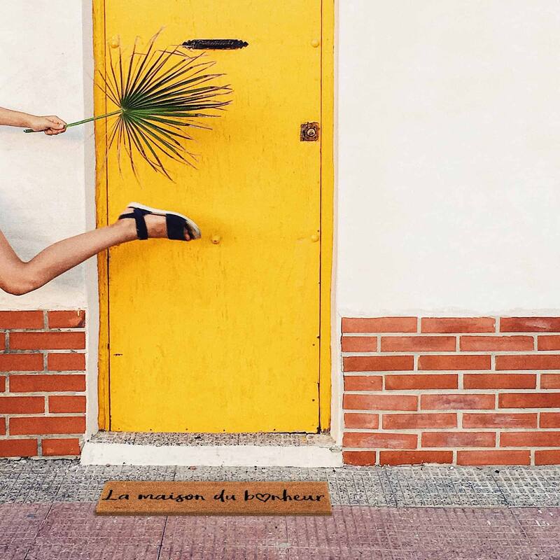 La Maison du Bonheur 30x10 Long Sheltered Front Door Mat Coco Natural