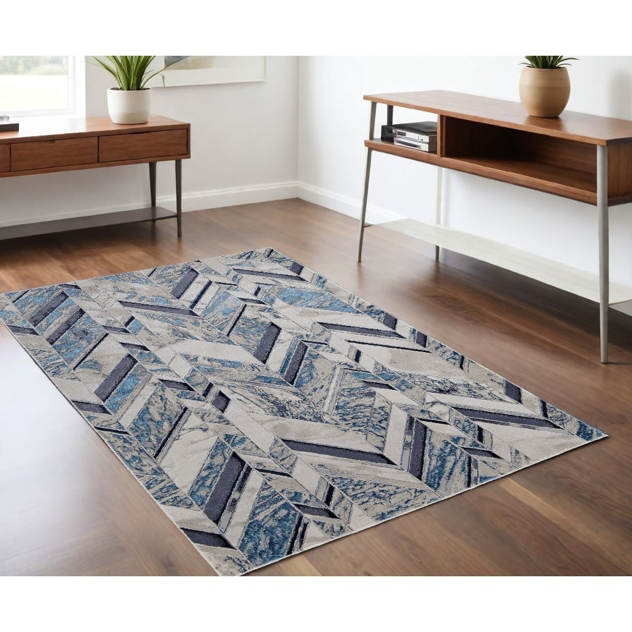Xidi Power Loomed Distressed Modern Stain Resistant Area Rug By HomeRoots - 72' X '47' X '0.39