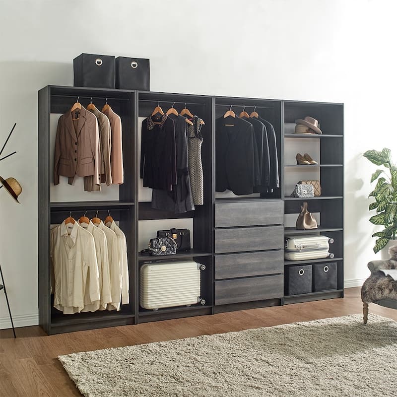 Prosper Gray Freestanding Walk in Wood Closet System