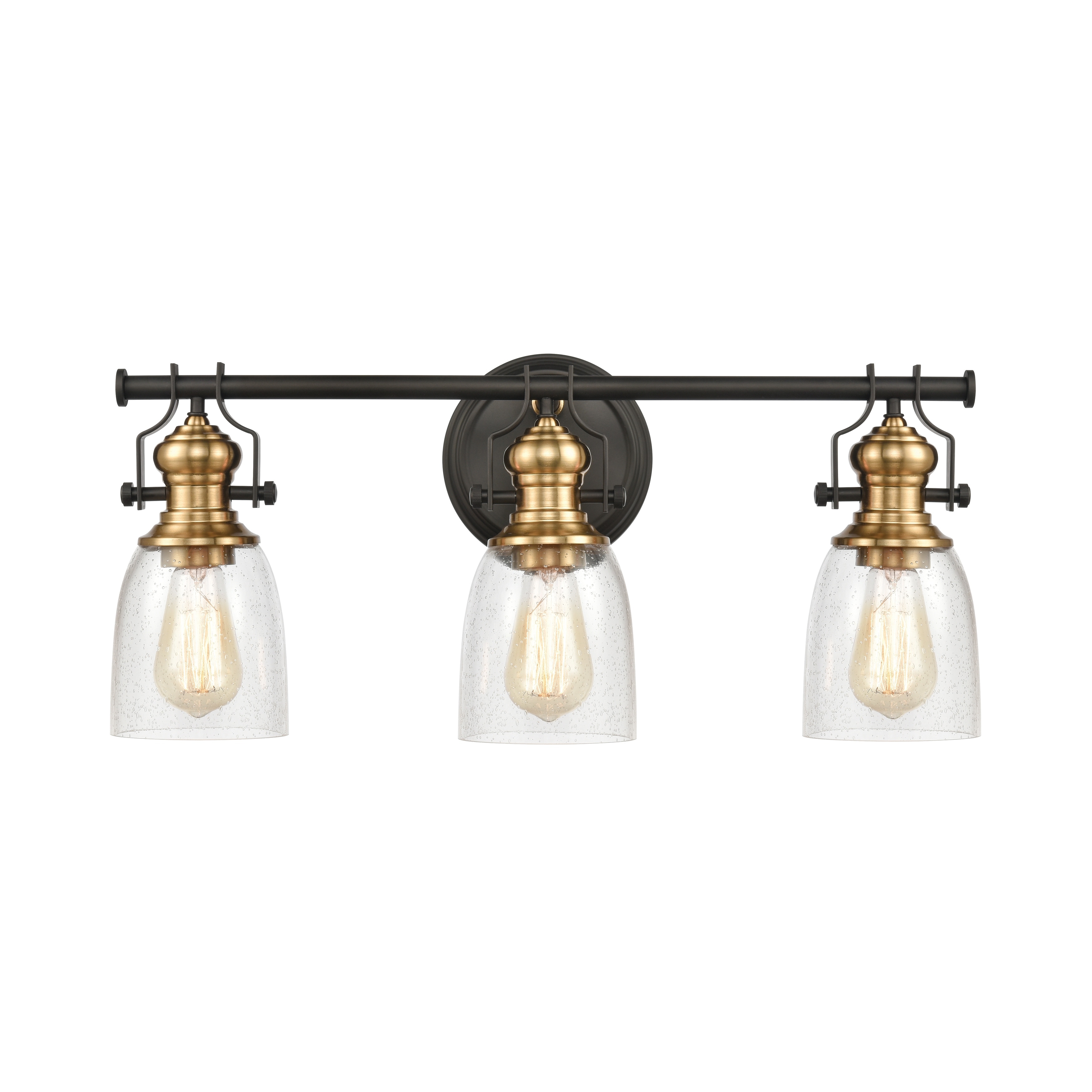 Elk Home Chadwick Oiled Bronze With Seedy Glass 3 Light Vanity Light