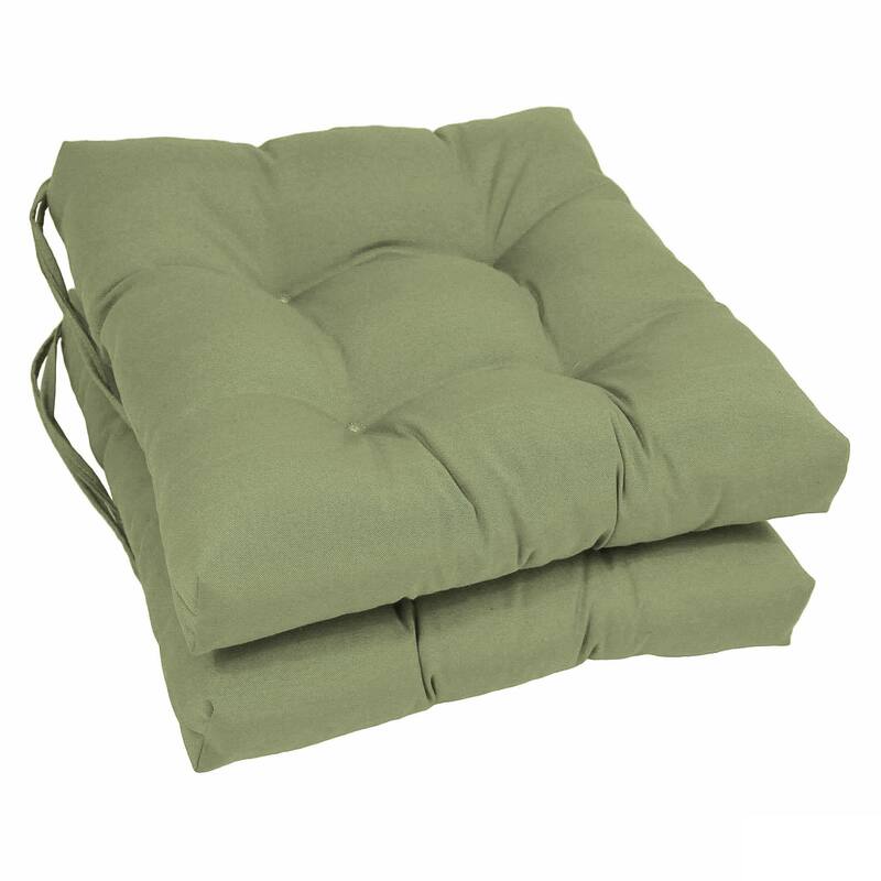 Blazing Needles 16-inch Solid Color Dining Chair Cushions (Set of 2) - Sage