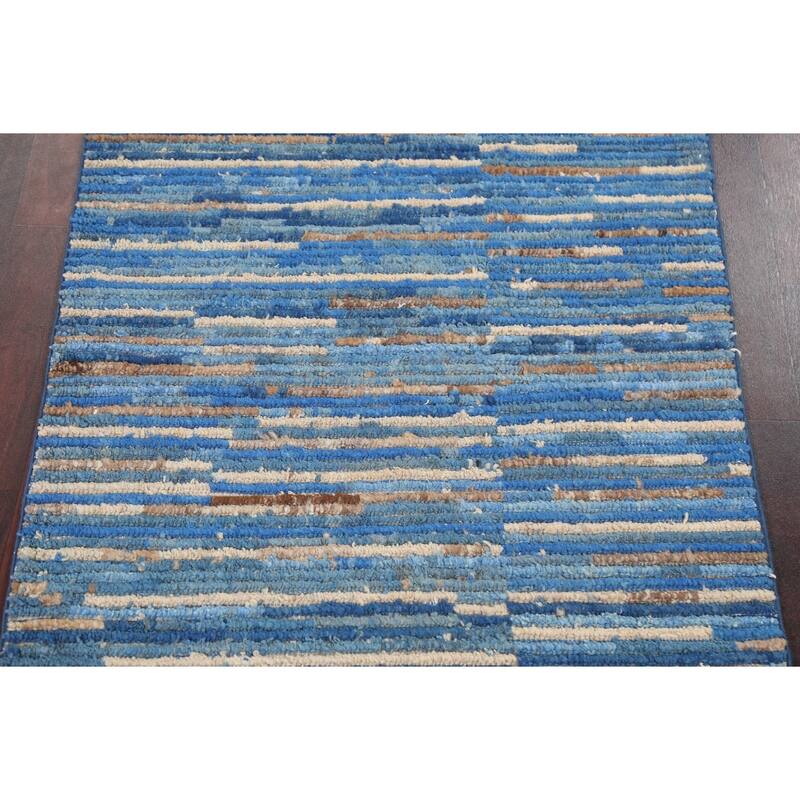 Blue Contemporary Gabbeh Kashkoli Oriental Area Rug Wool Hand-knotted - 2'9" x 4'0"