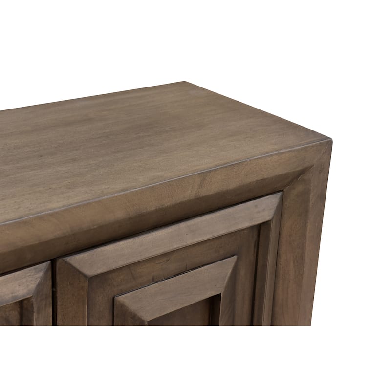 Carved Solid Wood Sideboard with 4 Doors