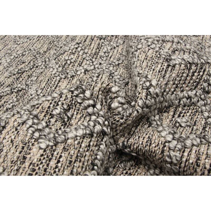 ECARPETGALLERY Braid weave Sienna Grey Wool Rug - 5'2 x 7'5