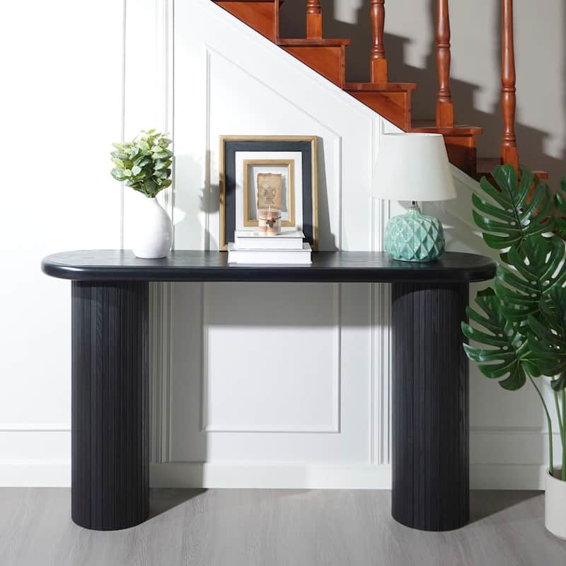 Black Entry Table Narrow Wood Console Table