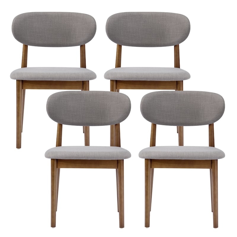 Christopher Knight Home - Caelum Upholstered Rubberwood Dining Chair with Solid Wood Legs