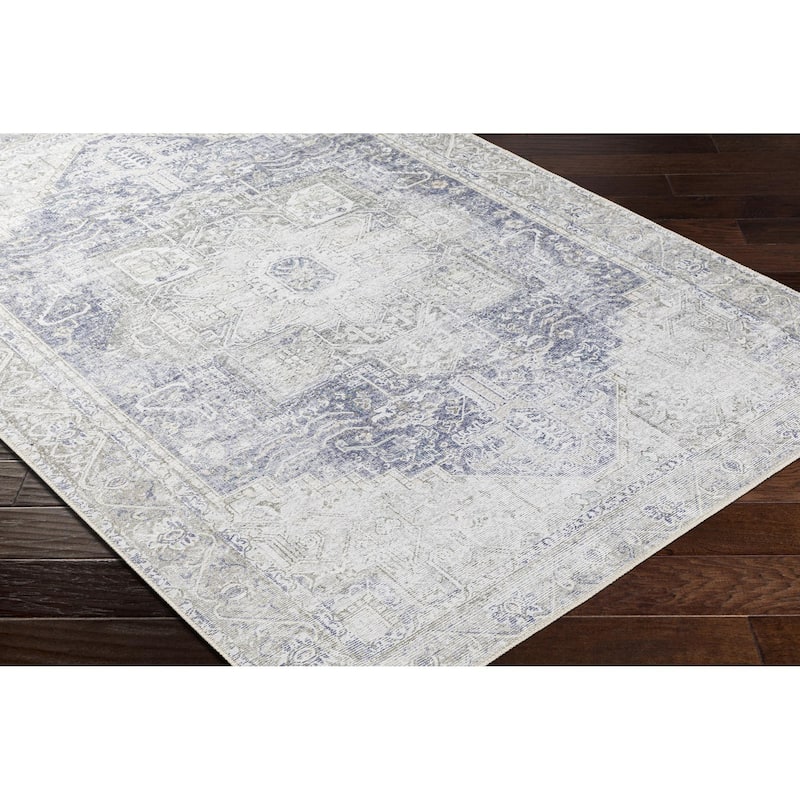 Livabliss Amelie Vintage Medallion Machine Washable Area Rug