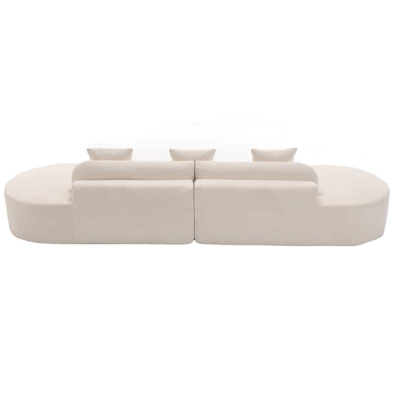 Modern Curved Combination Sofa, Terrycloth Fabric Sofa, Minimalist Sofa