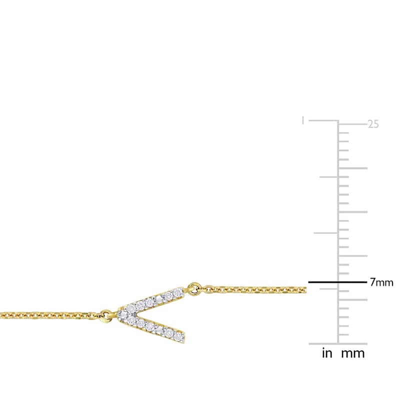 Miadora Diamond Accent A to Z Initial Station Necklace in 14k Yellow Gold