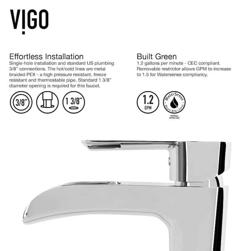VIGO Starr 15"L x 15"W MatteStone Vessel Sink and Niko 11"H Faucet Set