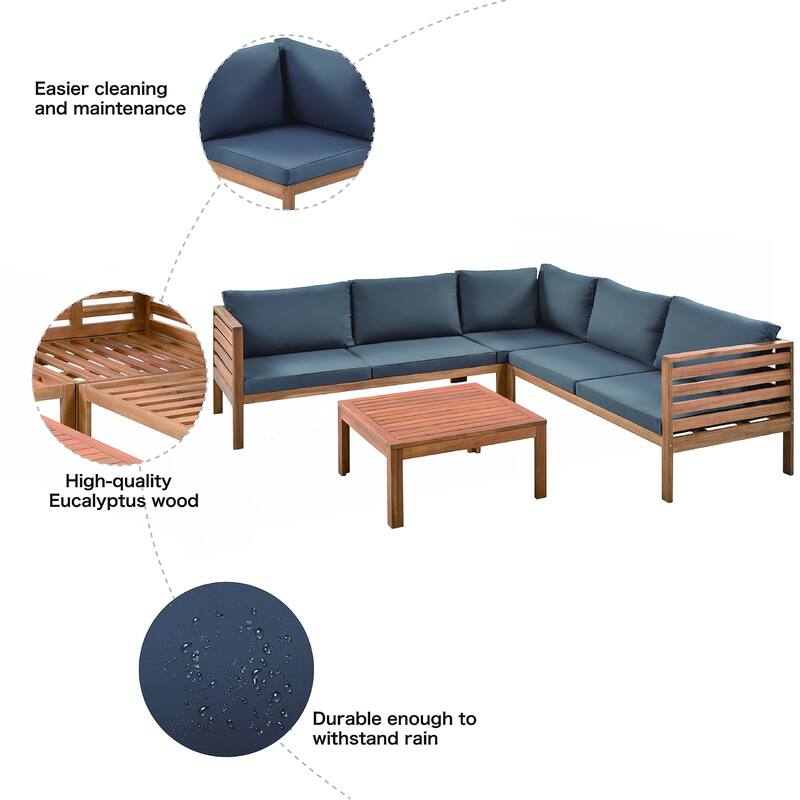 Wood Structure Outdoor Sofa Set