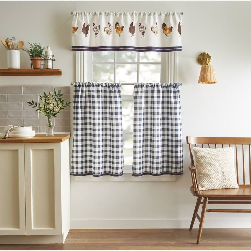 Martha Stewart Chickens 3pc Valance & Tiers Set - Multi