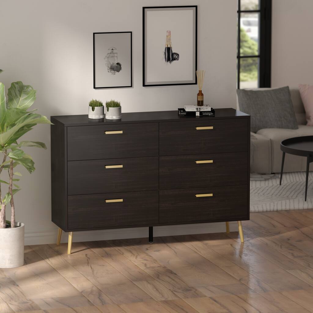 Mid-century Modern Double 6-drawer Dresser
