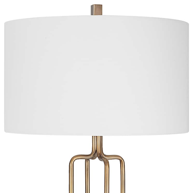 Uttermost Link Brushed Gold Floor Lamp - 19"W x 67"H x 19"D