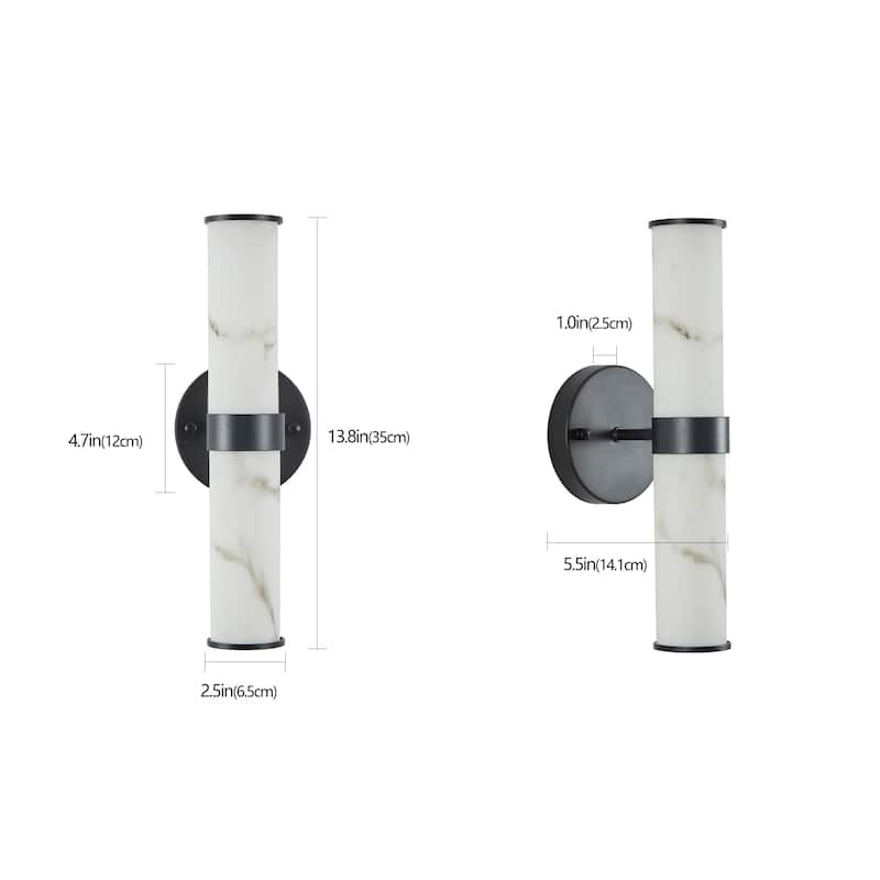 Modern Resin Imitation Marble Texture Wall Light with Iron Frame,Set of 2