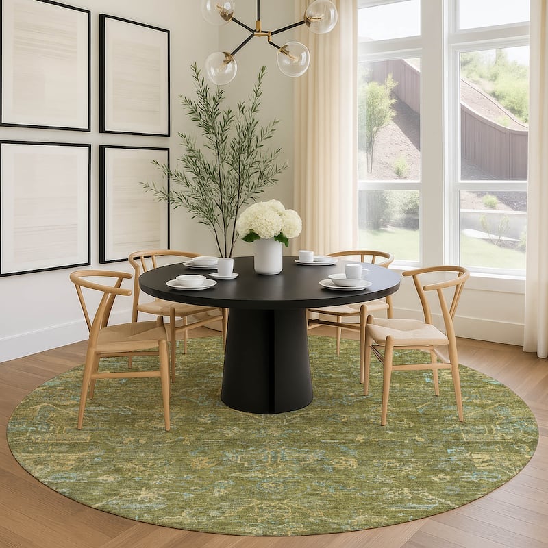 Machine Washable Indoor/ Outdoor Traditional Chelsea Chantille Rug