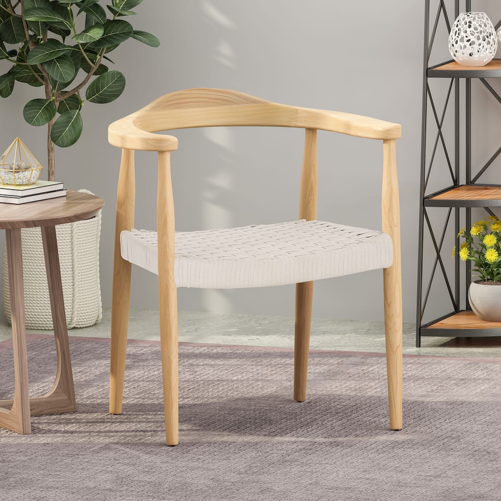 Palmyra Ash Wood Chair with Rope Seat by Christopher Knight Home