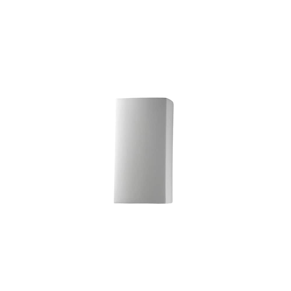 Justice Design Ambiance - Small ADA Rectangle - Closed Top (Outdoor) Wall Sconce - Replaceable Bulb