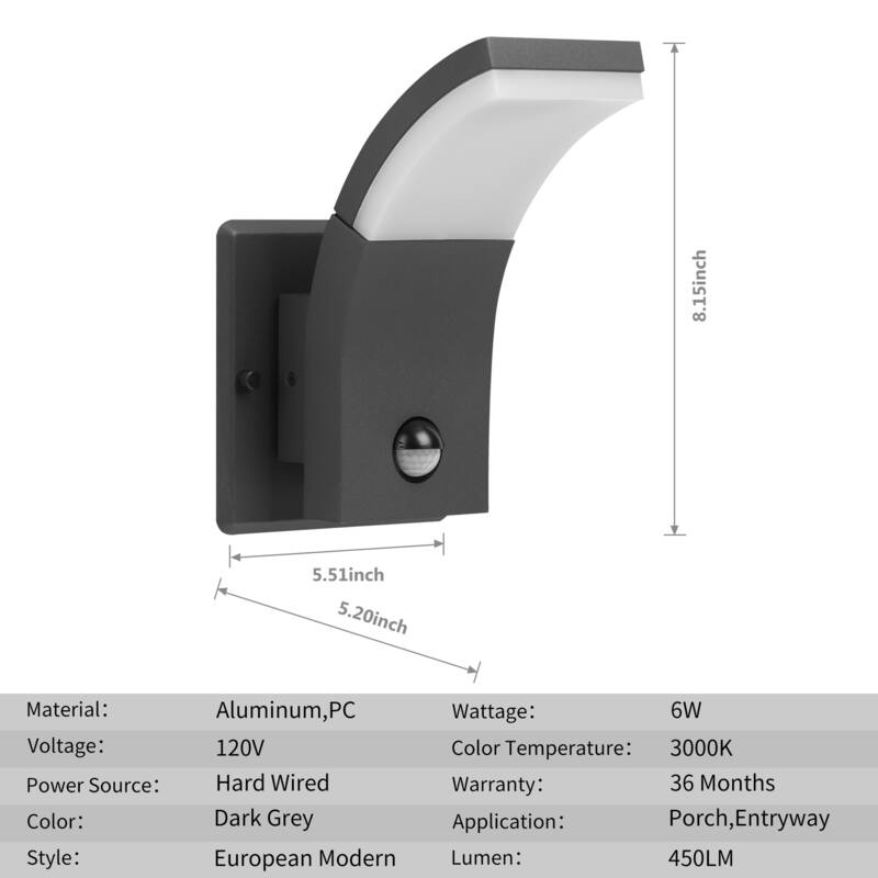 Lights Outdoor Wall Light with Motion Sensor LED Wall Mount Lamp LED Exterior Wall Sconce