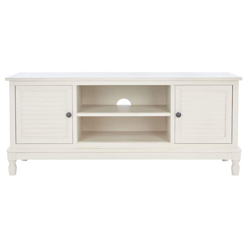 SAFAVIEH Tate 2 Door 1 Shelf Media Stand - 47" W x 16" D x 20" H - Distressed/White
