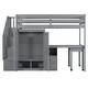 preview thumbnail 52 of 110, Twin/Full Size Loft Bed with Storage Staircase, Wardrobe and Desk, Solid Wood Loft Bedframe with 2 Storage Drawers and Shelves