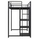 preview thumbnail 8 of 7, Metal Loft Bed Frame with Desk and Whiteboard, Twin Size Loft Bed with 3 Shelves, Ladder and Guardrails for Kids, Teens - Black