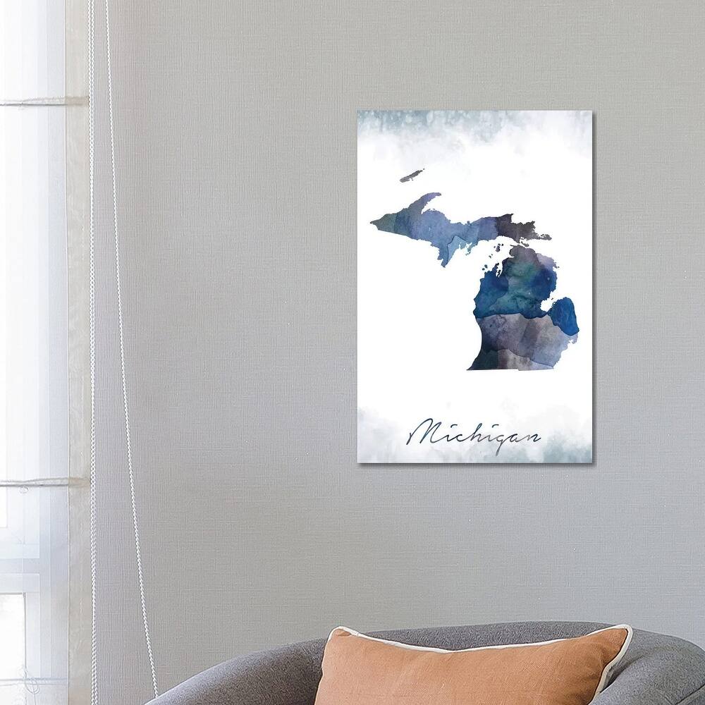 iCanvas "Michigan State Bluish" by WallDecorAddict Canvas Print