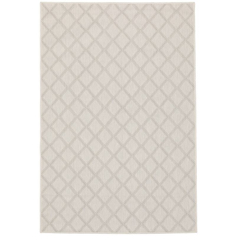 Vista Home Palmetto Diamond Trellis Indoor/ Outdoor Area Rug - 5'3" x 7'3" - Ivory/ Grey