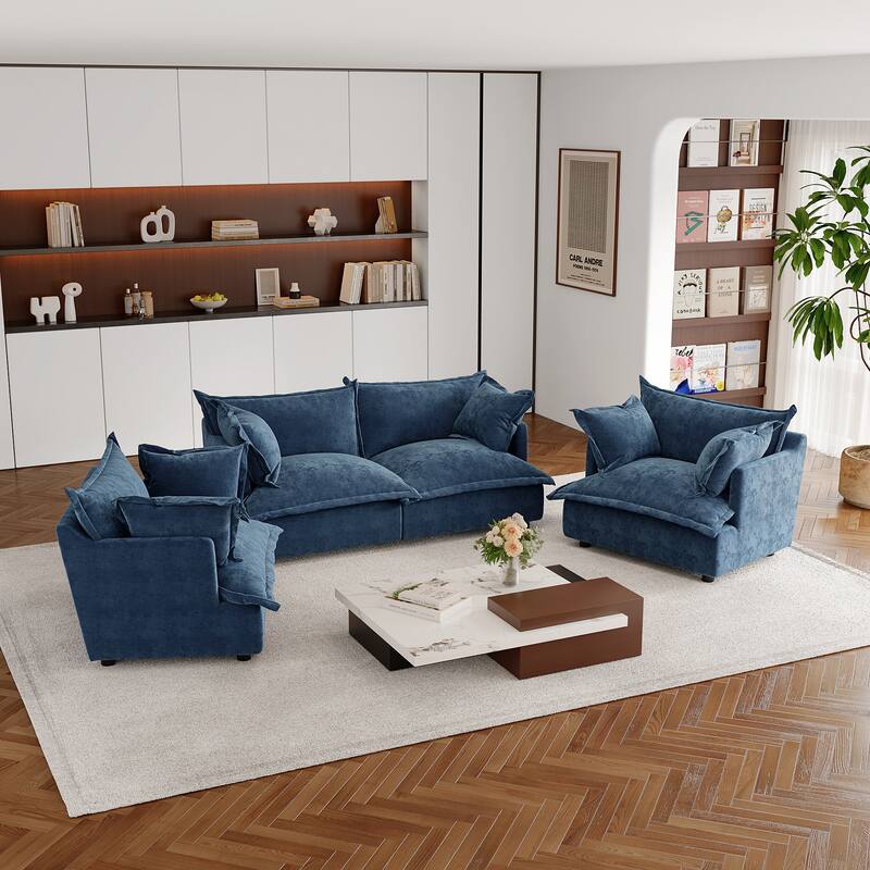 Double Layer Cushion Comfy Cloud Modular Sectional Sofa Set
