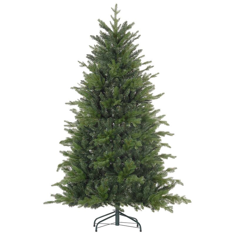 Realistic 6ft Artificial Christmas Tree with Hinged Branches and Stable Base