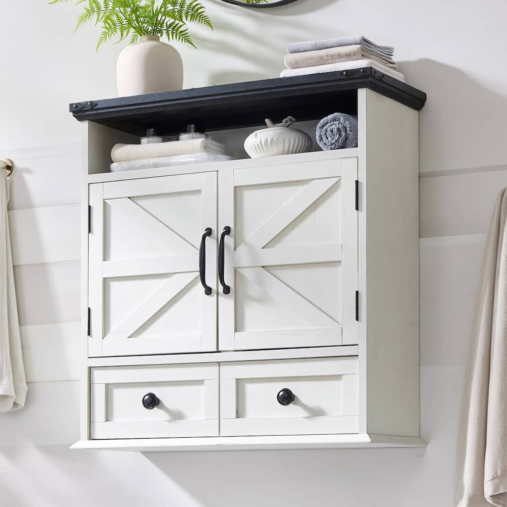 24" Farmhouse Wide Bathroom Wall Cabinet, Medicine Cabinet