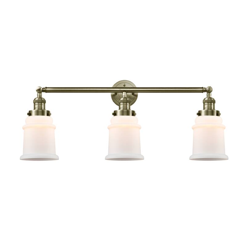 Innovations Lighting Canton 3 Light 30" Wide Bathroom Vanity Light - Antique Brass / Matte White